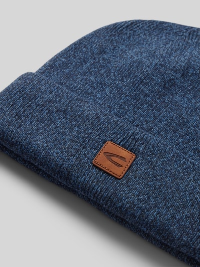 camel active Czapka beanie z naszywką z logo Granatowy 2