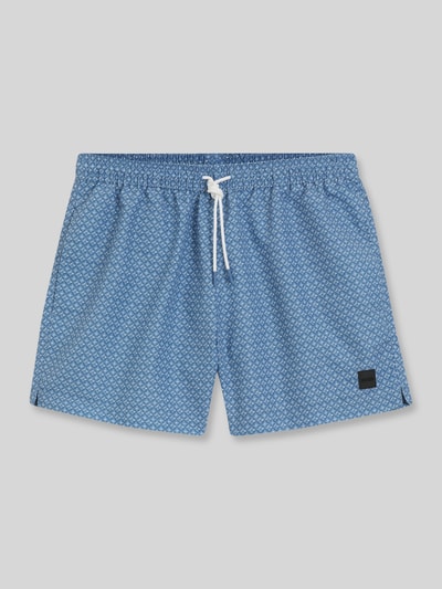 BOSS Regular Fit Badeshorts mit Logo-Patch Modell 'VIBE' Hellblau 1