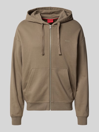HUGO Relaxed fit sweatjack van puur katoen, model 'DAPOZIP' Middengrijs - 2