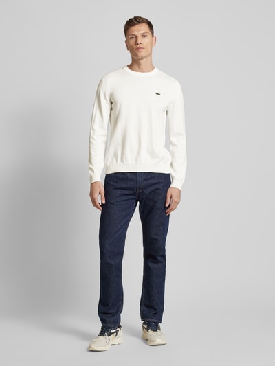 Lacoste Gebreide pullover met labelstitching Offwhite - 1