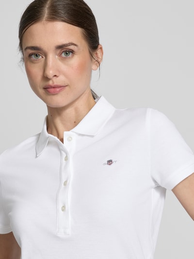 Gant Koszulka polo z wyhaftowanym logo Biały 3