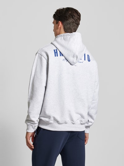 WOODBIRD Hoodie met labelprint, model 'PACS' Lichtgrijs gemêleerd - 5