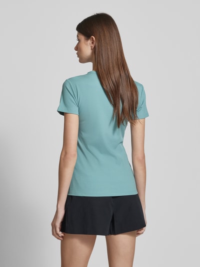 Christian Berg Woman T-shirt z efektem prążkowania i okrągłym dekoltem Morski 5