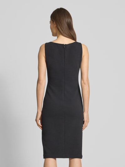 Emporio Armani Knielanges Kleid mit Strukturmuster Black 5