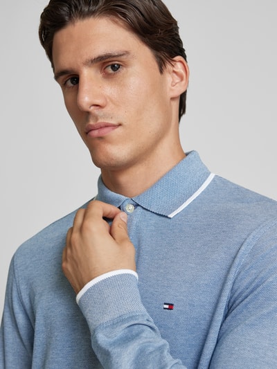 Tommy Hilfiger Poloshirt mit Label-Stitching Jeansblau 3