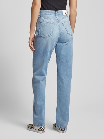 Calvin Klein Jeans High waist jeans met labeldetail Lichtblauw - 5