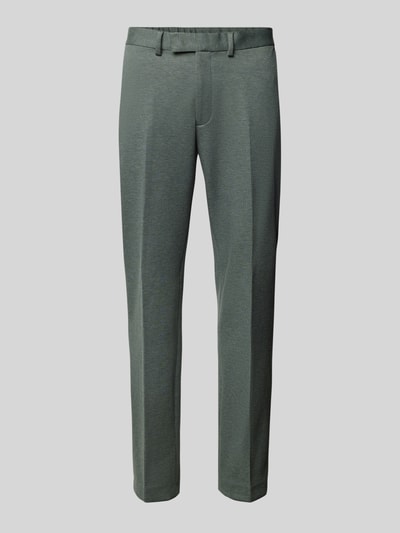 Produktfoto, Slim Fit Stoffhose mit Viskose-Anteil von Christian Berg Men in Grau mit Bügelfalten, teilelastischem Bund und Gesäßtaschen