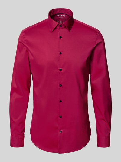 Jake*s Slim Fit Business-Hemd mit Kentkragen Bordeaux 2