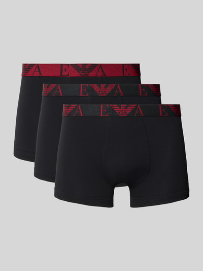 Emporio Armani Trunks mit elastischem Logo-Bund im 3er-Pack Black 1