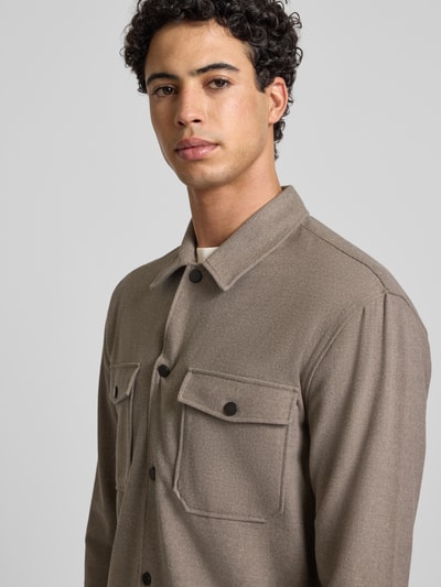 Only & Sons Kurtka koszulowa o kroju regular fit z dodatkiem wiskozy model ‘MARK’ Jasnobrązowy 3