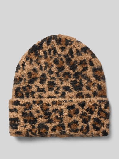 Kurt Beines Mütze im Animal-Print Modell 'Leo Hat' Camel 1