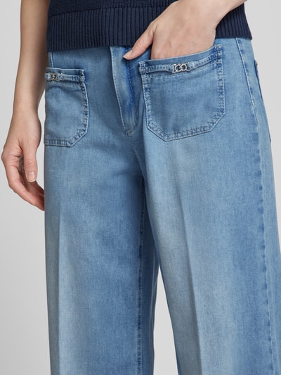 ROSNER Wide leg jeans met persplooien, model 'Audrey' Lichtblauw - 3