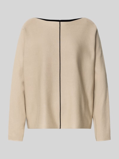 s.Oliver BLACK LABEL Comfort Fit Strickpullover mit anders farbiger Rückseite Taupe 2