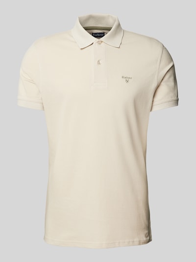 Barbour Slim Fit Poloshirt mit Label-Stitching Sand 2