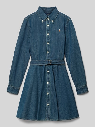 Polo Ralph Lauren Teens Sukienka jeansowa z listwą guzikową Jeansowy niebieski 1
