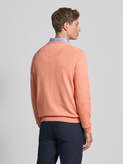 Fynch-Hatton Gebreide pullover met ronde hals Abrikoos - 5