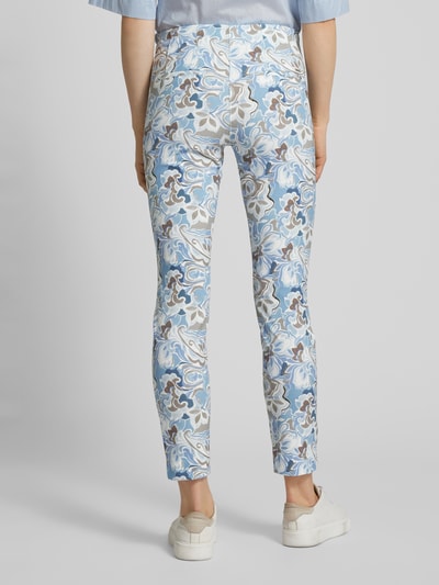Gardeur Spodnie materiałowe o kroju slim fit z kwiatowym wzorem na całej powierzchni model ‘ZENE14’ Jasnoniebieski 5