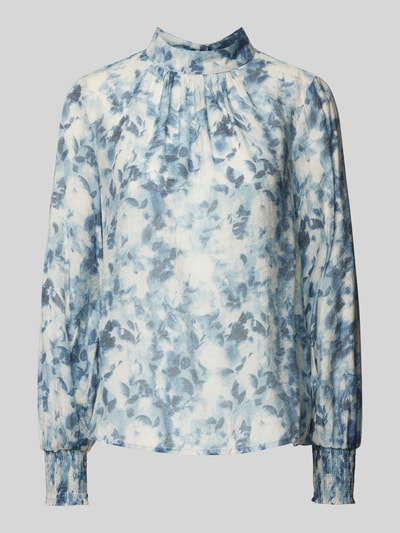 Jake*s Collection Bluse mit Smok-Details Rauchblau 2