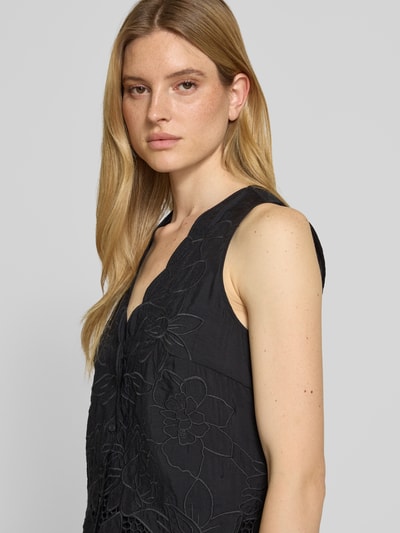 MOS MOSH Regular Fit Blusentop mit V-Ausschnitt Modell 'Daima' Black 3