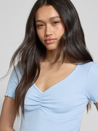 Only Regular Fit Crop Top aus Baumwoll-Elasthan-Mix Modell 'BETTY' Hellblau 3