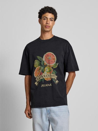 Pegador Oversized T-shirt met labelprint Zwart - 4