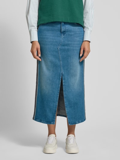 Marc Cain Midi Jeansrock mit Gehschlitz Hellblau Melange 4