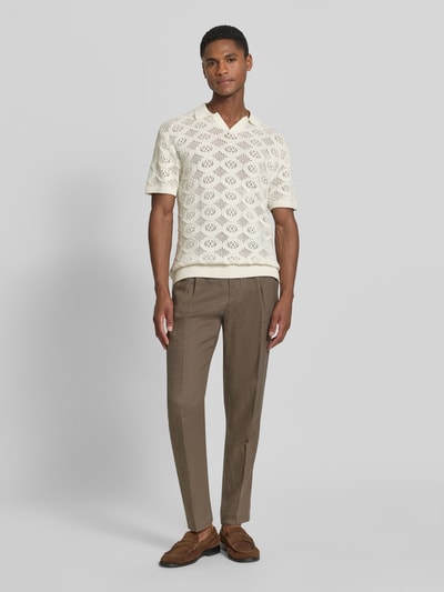 Casual Friday Slim Fit Poloshirt in Strick-Optik Modell 'Angvig' Offwhite 1