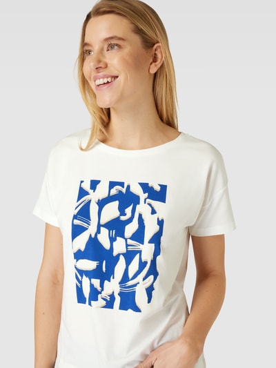 comma T-Shirt mit Motiv-Print Weiss 3