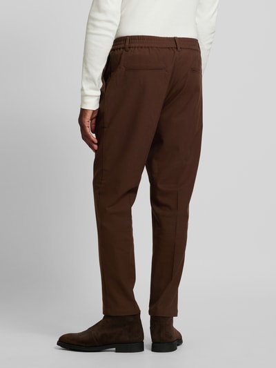 Casual Friday Tapered Fit Bundfaltenhose mit elastischem Bund Modell 'MARC' Dunkelbraun 5