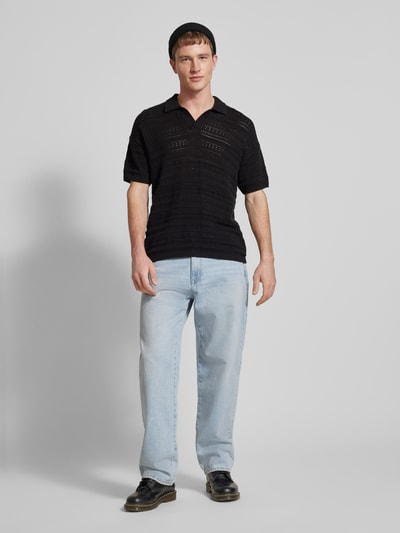 Only & Sons Poloshirt met structuurmotief, model 'GRAYSON' Zwart - 1