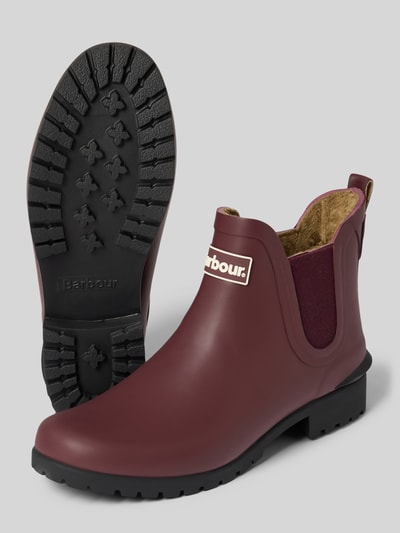 Barbour Rubberlaarzen met labeldetail model 'Kirkton Chelsea Welly' Bordeaux - 4