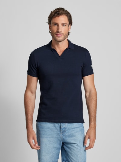 s.Oliver RED LABEL Slim fit poloshirt met labeldetail Donkerblauw - 4