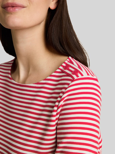 Tom Tailor Regular Fit 3/4-Shirt aus reiner Baumwolle mit Tunnelzug Rot 3