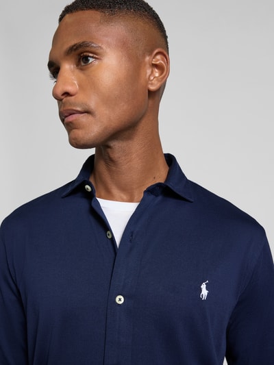 Polo Ralph Lauren Regular fit vrijetijdsoverhemd met logostitching, model 'Estate' Marineblauw - 3