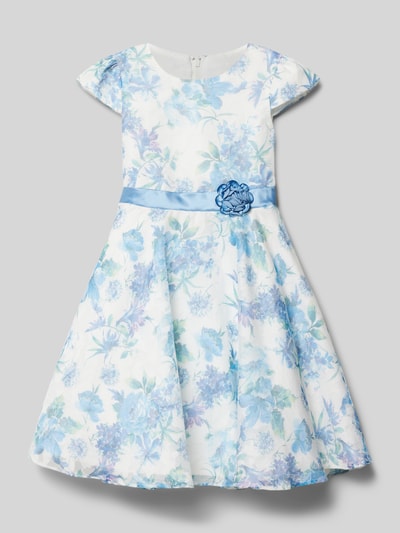 DANAMADE Kleid mit floraler Applikation Blau 1