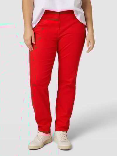 Samoon Jeansy z 5 kieszeniami model ‘JAN’ Czerwony 4