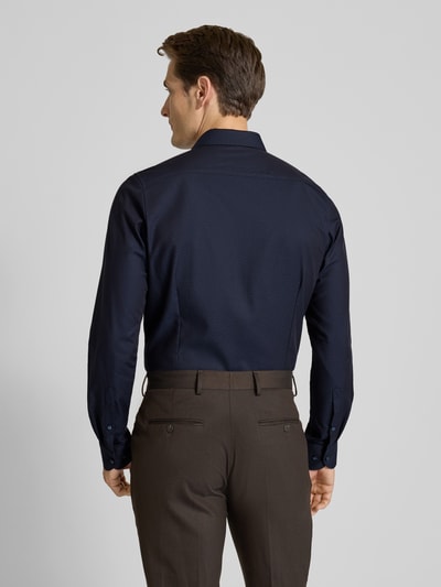 OLYMP Level Five Regular fit zakelijk overhemd met structuurmotief Marineblauw - 5