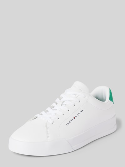 Tommy Hilfiger Sneaker aus Leder mit Label-Detail Modell 'COURT' Weiss 1