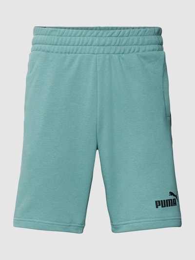 PUMA PERFORMANCE Szorty z dzianiny dresowej z nadrukiem z logo Petrol 2