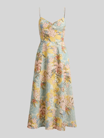 Lauren Ralph Lauren Dopasowana sukienka midi z czystego lnu Pastelowy żółty 2