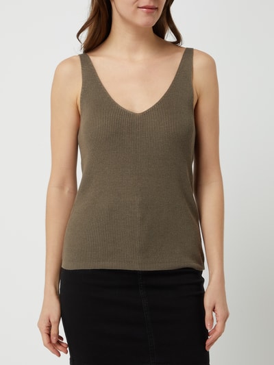 Vero Moda Stricktop mit Rippenstruktur Modell 'Newlex' Khaki 4