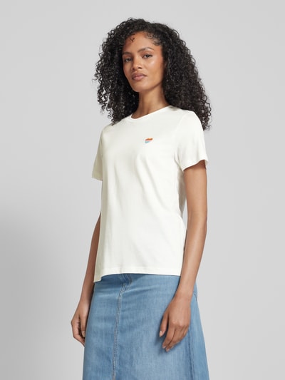ICHI T-shirt met motiefstitching, model 'CAMINO' Offwhite - 4