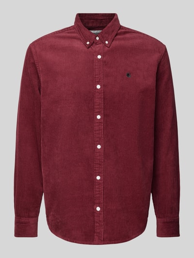 Carhartt Work In Progress Regular Fit Freizeithemd mit Button-Down-Kragen Modell 'MADISON' Bordeaux 1