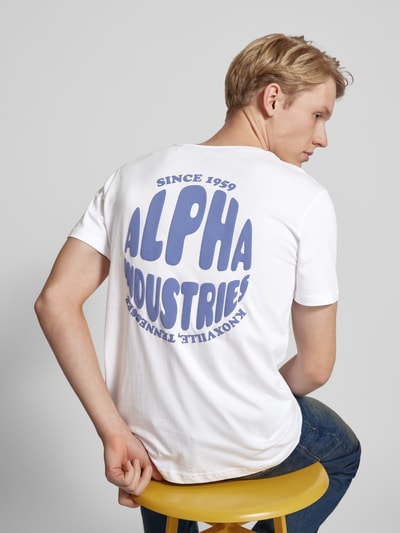 Alpha Industries T-Shirt mit Label-Print Weiss 3