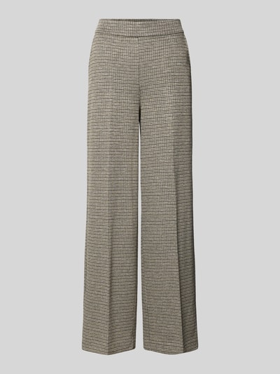 Produktfoto, Wide Leg Hose mit Bügelfalten von MORE, Material-Mix mit Viskose-Anteil, gemustert, Allover-Look, neutrale Farben