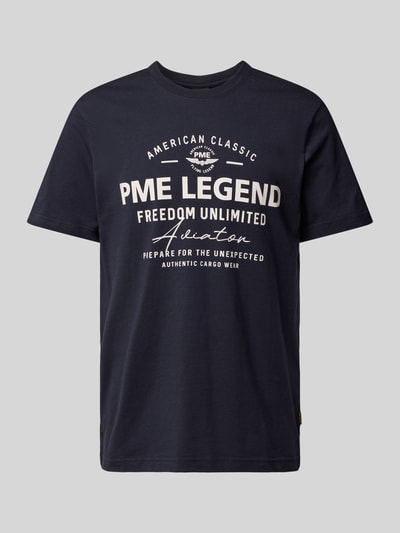 PME Legend T-Shirt mit Label-Print Marine 1