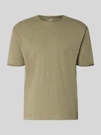 Produktfoto, Relaxed Fit T-Shirt aus reiner Baumwolle von Marc O'Polo Denim in Optik: Unifarben, Passform: Relaxed-Fit, Rundhals-Ausschnitt, Ärmelform: Kurzarm, Raw Cut Saum, Material: Reine Baumwolle