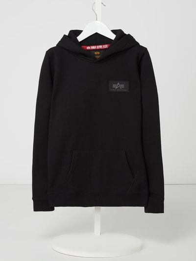 Alpha Industries Hoodie mit Logo-Aufnäher  Black 1