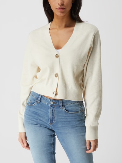 Marc O'Polo Cardigan met linnen  Offwhite - 4