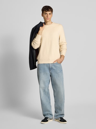 Only & Sons Relaxed Fit Pullover aus Baumwoll-Mix mit Woll-Anteil Modell 'JAMES' Offwhite 1